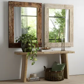Rh reclaimed railroad ties mirror